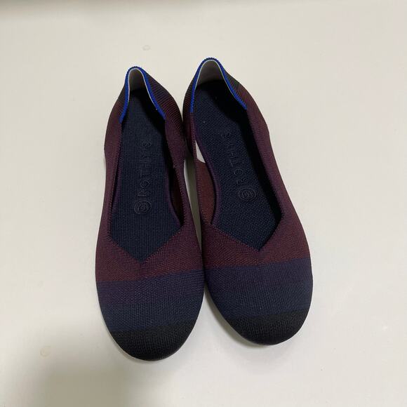 Rothy's The Flat‎ Blackberry Captoe Ombre Colorblock Flats Size 9.5 - Picture 1 of 9